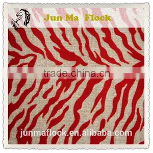 Junma Red Zebra-stripe Pattern Linen Flocked Car Seat Fabric thumbnail-1