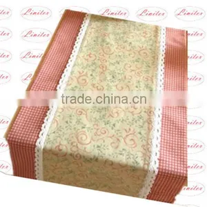 Polyester Cotton Blended Jacquard Checked Pattern Plain Table Runner Wedding Banquet Table Runner thumbnail-3