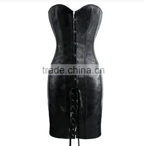 Fashion Style Formal Corset Dresses PU Gothic Corset Dress Long thumbnail-1