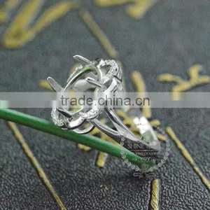9*11mm 925 Sterling Silver Oval Bezel Silvery Prong Setting Ring Base Blank Supplies DIY Findings 1222007 thumbnail-2