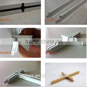 Groove Ceiling T Grid Mineral Fiber Ceiling Tile Suspension System thumbnail-1