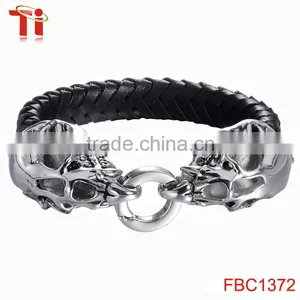 Men Black Braided Leather Bracelet Cool Bracelet for Boys New thumbnail-1