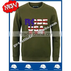 Men's Printed Round Neck Long Sleeve Fleece Sweater thumbnail-1