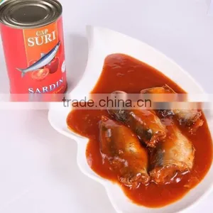 Delicious 3-5 Pcs /tin ,425g Canned Sardines in Tomato Sauce Sardine Canned Fish thumbnail-1