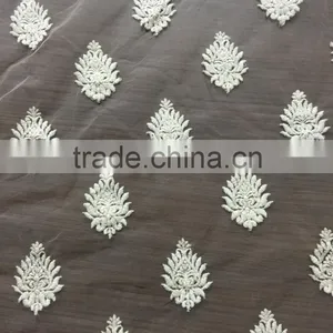 Cotton Dyeable Thread Embroidery Fabric of Motif Design thumbnail-1