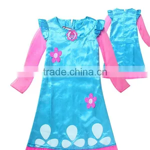 Cosplay Costumes Cartoon Newest Trolls Poppy Princess Dress For Girl With Wig thumbnail-3