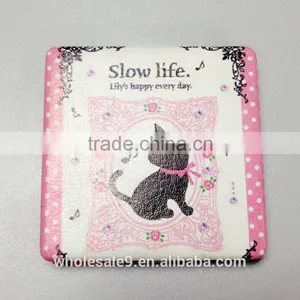 60mm Square Pu Leather Folding Cosmetic Mirror thumbnail-3