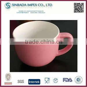 Cheap Double Color Ceramic Soup Bowl With Handle thumbnail-1