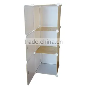 DIY Plastic 3 Cubes Bookcase With Door thumbnail-1