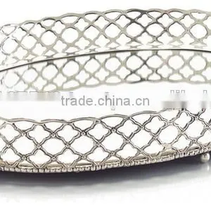 High Quality Silver Plated Mirror Tray thumbnail-1