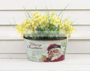 Antique Metal Square Pots Christmas Decorations Wholesale thumbnail-1