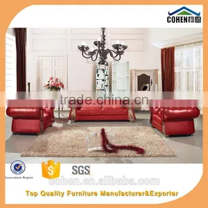 1+1+2+3 Royal Chesterfield Red Import Real Leather Sofa SF026 thumbnail-2