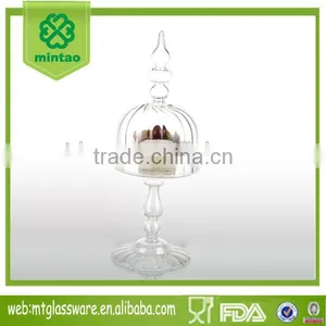 Top Grade High Temperature Resistance Cake Dome Set Glass Cover With Glass Pedestal thumbnail-2