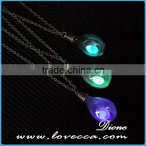Newest Design Bulb Glowing Pendant Necklace , Glass Jewelry Glow in the Dark thumbnail-5