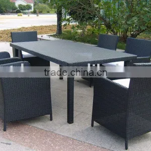 Rattan Garden Furniture Table and Chair 6 Seats thumbnail-1