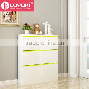 Wooden Shoe Storage Cabinet Design MDF Cabinet With 3 Drawer Fashion Morden Home Furniture for Living Room Shoe Storage thumbnail-1