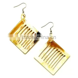 Water Buffalo Earrings, Elagant Design, Natural Material From Vietnam thumbnail-4