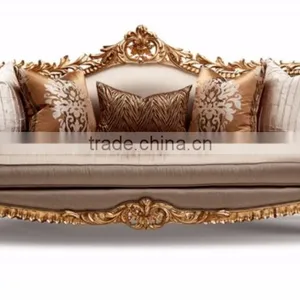 Luxury French Baroque Style Classic Giltwood Carving Single Upholstery Sofa BF12-04274b thumbnail-4