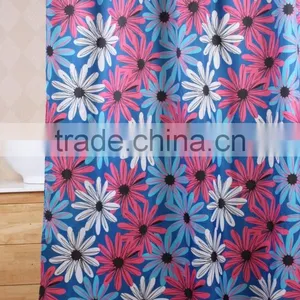 Unique and Fancy Polyester Printed Fabric Shower Curtain With 12PCS Hooks, 100%polyester Bathroom Curtain thumbnail-1