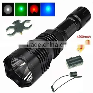 UniqueFire HS-802 White/red/green Light CREE LED Hunting Torch Light Long Range Flashlight thumbnail-1