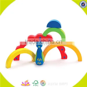 Wholesale Hot Wooden Stacking Puzzle Blocks Toy Colorful Wooden Stacking Puzzle Blocks Toy W13A017 thumbnail-6