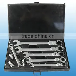 10pcs Flexible Combination Gear Wrench Set WS066 thumbnail-1