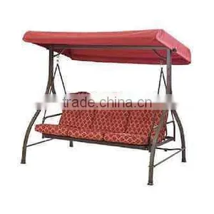 Colorful 3 Seats Red Patio Hanging Chair Outdoor Swing Chair With 7cm Cushion for Hot Sale thumbnail-1