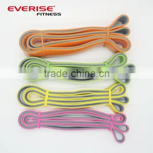 Hot Sale the Newest Developed Two Color Two Layer Latex Resistance Band Set Exercise Bands thumbnail-1