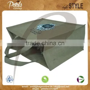 PP Laminated Jute Tote Bag With Jute Handle & With 2 Color Print Two Side thumbnail-3