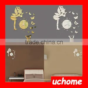 UCHOME Fairy Tale Creative Wall Mirror Sticker Clock thumbnail-1