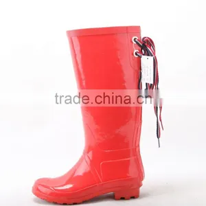 Woman High Tube Rubber Rain Boots thumbnail-1