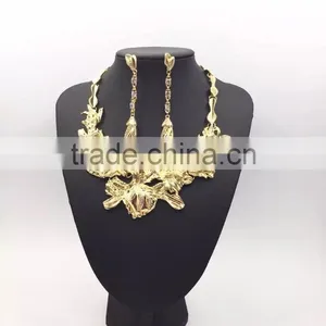 New Alloy Painting Colors Flower Design Choker Necklace& Earrings for Women thumbnail-5