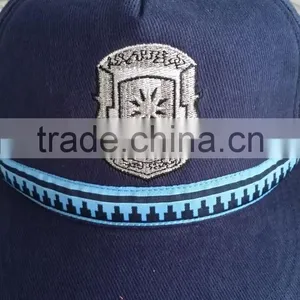 Navy Blue 7*7 100%cotton Brush Cotton Cap in High Qualtity With Embroidered Logo thumbnail-1
