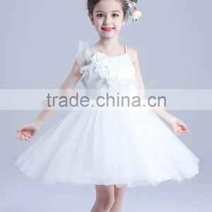 2017 White Rose Tulle Dress Women Kids Sequin Two Spaghetti Strap Dresses thumbnail-3