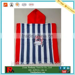 Custom Velour Cotton Printed Striped Poncho Towel thumbnail-1