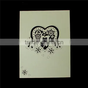 Paper Wedding Party Name Place Card Heart Pale Yellow thumbnail-2