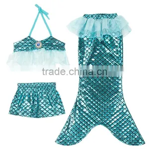 Little Girls Pricess Mermaid Tail Swim Skirts Cute Baby Swimsuit Bikini New Kids Girls Mermaid Swimwear thumbnail-2