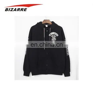 Wholesale Hip Hop Style Cotton And Polyester Zip Up Hoodie For Men thumbnail-4
