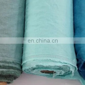 100% Pure Linen Stone Washed Fabrics in Many Colors for Clothes thumbnail-2