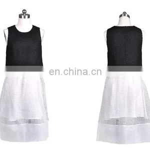 Two Pieces Style Dress White Skirt and Black Top thumbnail-1