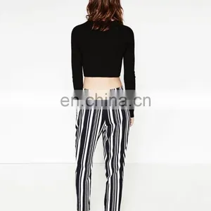 High Quality New Fashion Women Hip Hop Stripe Pants thumbnail-1