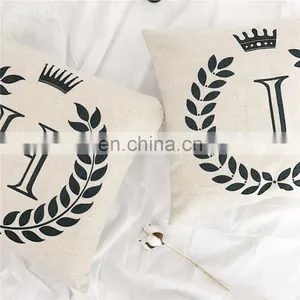 The Letter Cotton Linen Plain Custom Printing Cushion Covers thumbnail-2