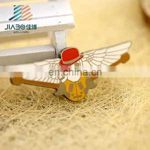 Jiabo Custom Pin Badge Skull Wings Metal Lapel Pin Badge thumbnail-3