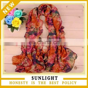 Factory Directly Provide High Quality Fashion Printed Voile Scarf thumbnail-1