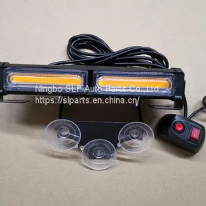 2-COB White Amber Yellow Light Emergency Suction Dash Windshield Warning Strobe Flashing LED Construction thumbnail-1
