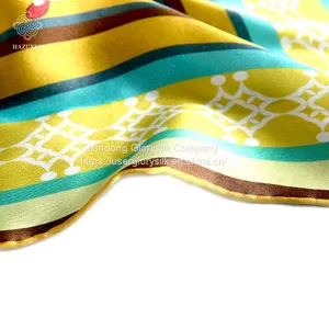 Customized Own Art Design Pure Silk Print Headwear 100% Viscose Polyester Silk Feel Scarf for Square thumbnail-1