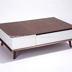 Storage Carved Wooden Italian White Design Living Room Coffee Table Drawing Room Furniture thumbnail-1