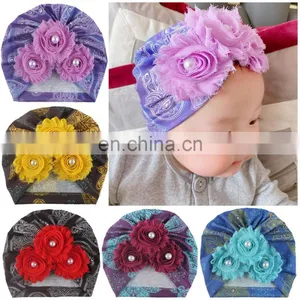 Baby Girl Hat Flower Turban Hat Kids Beanie Baby Hat for Girls Hats Baby Cap Infant Accessories thumbnail-3