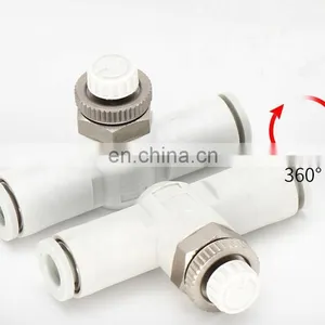 SMC Type Pipe Throttle Valve Rotary Air Fitting Connector AS1001F-06 thumbnail-1