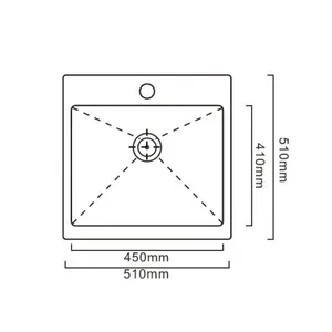 PVD Rose Gold 510×510×225mm POSCO SUS304 Stainless Steel Single Bowl Overmount Handmade Kitchen Sink (DY-D5151HT) thumbnail-2
